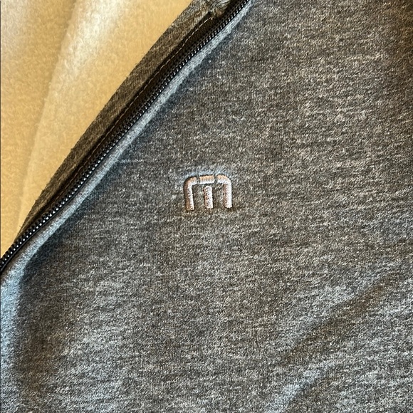 Travis Mathew Gray Zip Up Sweater with Mock Neck 1/4 zip - Picture 3 of 5